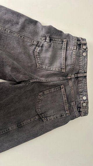Vaqueros grises anchos mujer