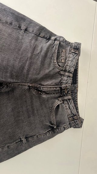 Vaqueros grises anchos mujer