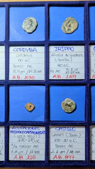 12 Monedas Hispanicas Antiguas + Bandeja