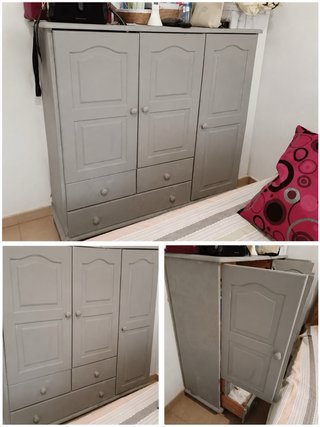 Armario vintage madera gris