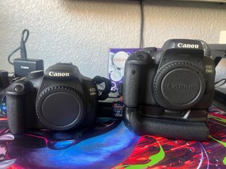 2 camaras canon + 2 objetivos tamron luminosos.