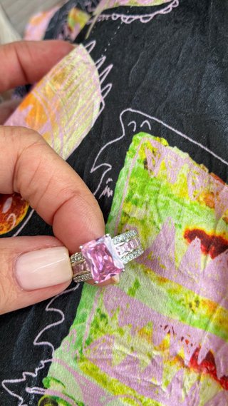 Anillos Bisutería Ajustables Rosa y Plata
