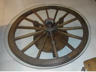 Mesa Rueda Carro Rústica Cristal