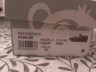 Manoletinas Pisamonas Gris Talla 25