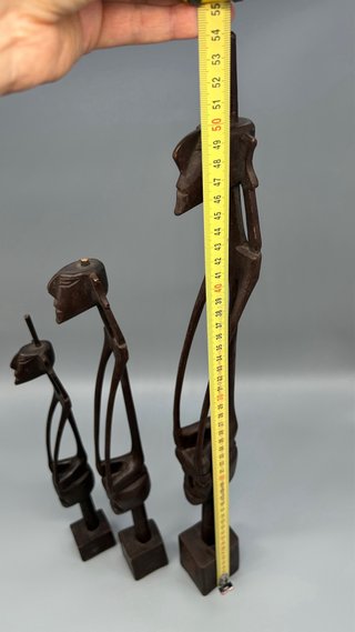 Set 3 Figuras Madera Talladas Estilo Africano