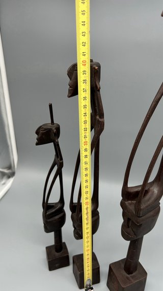 Set 3 Figuras Madera Talladas Estilo Africano