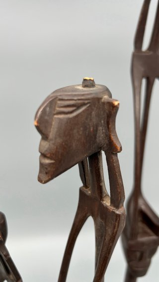 Set 3 Figuras Madera Talladas Estilo Africano