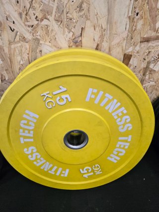 2 Discos Bumper 15 kg Fitness Tech