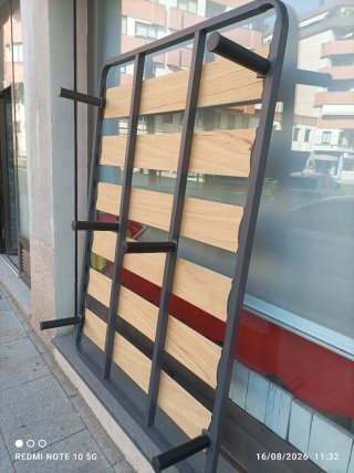 Somier metálico con lamas de madera 135x190x30