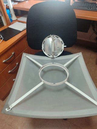 Lámpara LED, aluminio y cristal 50x50