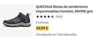 Botas montaña Quechua MH100 WTP Gore-Tex