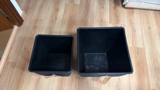 2 Maceteros Negros Plástico