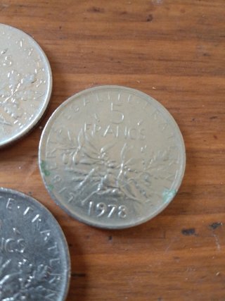 3 Monedas 5 Francos Franceses