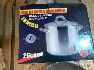 Olla Acero Inoxidable 26cm Tapa Cristal