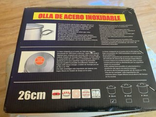 Olla Acero Inoxidable 26cm Tapa Cristal