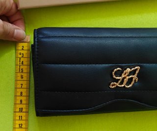 Portafoglio Liu Jo blu scuro con logo dorato