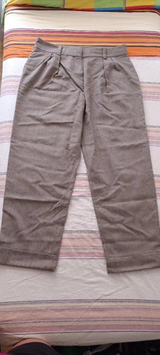 Pantalón Massimo Dutti Beige/Gris