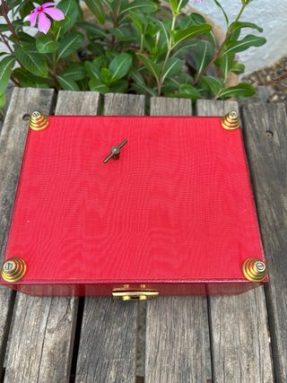 Joyero vintage de piel con caja de música