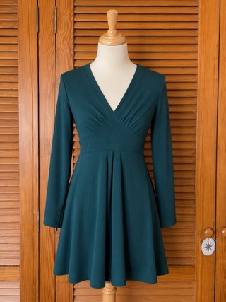 Vestido verde manga larga