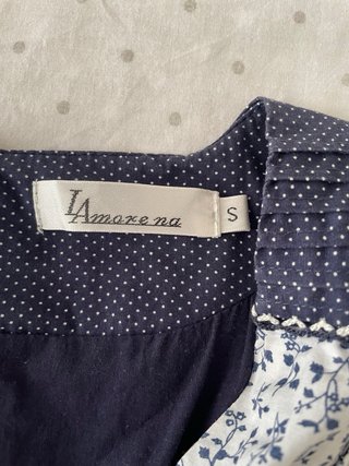 Vestido azul y blanco mujer