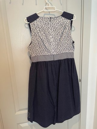Vestido azul y blanco mujer