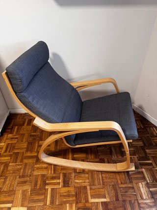Mecedora IKEA POÄNG Tela Gris y Madera