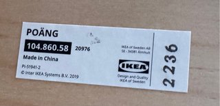 Mecedora IKEA POÄNG Tela Gris y Madera