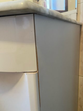 Conjunto Muebles Baño Blanco y Gris
