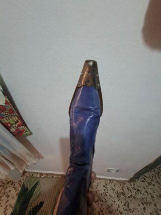 Botas piel Cowboy Mujer Azul con Tachuelas