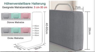 Barrera Cama Bebé 60cm Rosa