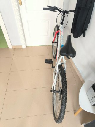Bicicleta de montaña blanca