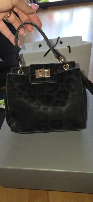 Bolso Negro Estampado Leopardo diseño único