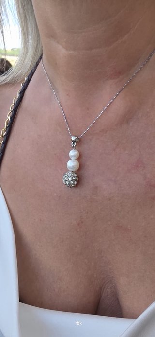 Collar bisutería perlas y circonitas