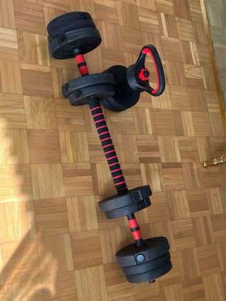 Mancuernas Ajustables y Barra Musculación