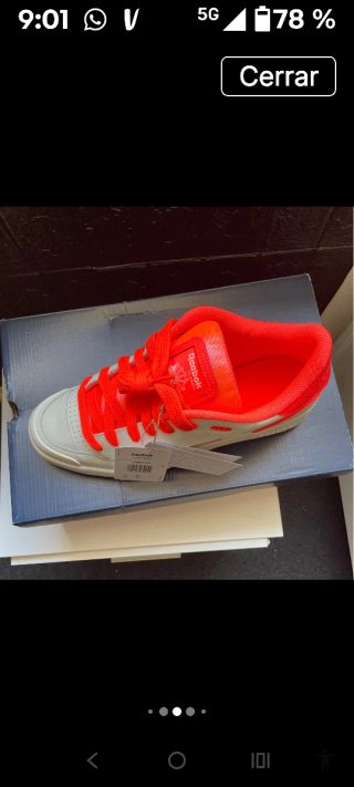 Reebok Classic Blancas/Naranja Fluor Talla 43