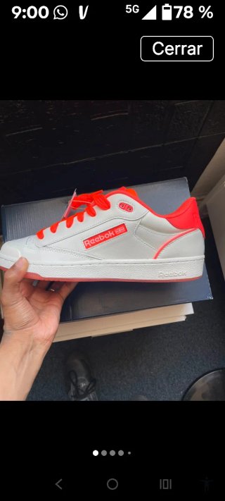 Reebok Classic Blancas/Naranja Fluor Talla 43