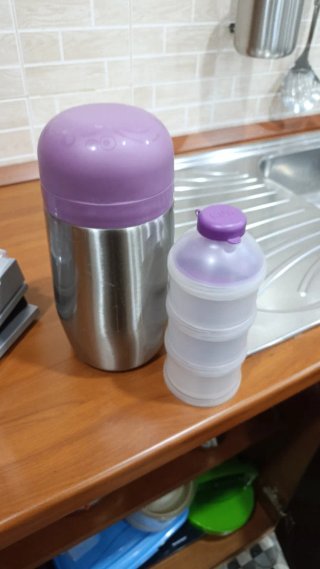 Portapappa termico viola e bianco