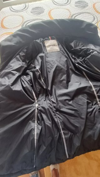 Chaquetón Piel y Tela Negro Talla 40