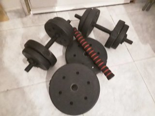 Juego de pesas y discos