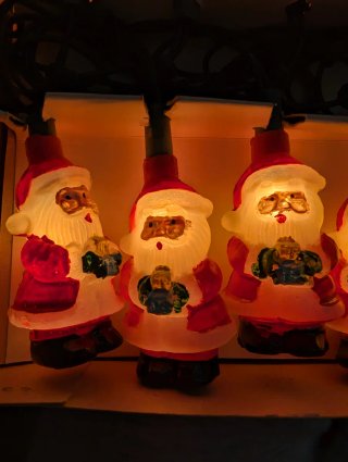 Luces Navidad Vintage Papa Noel