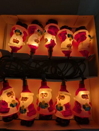 Luces Navidad Vintage Papa Noel