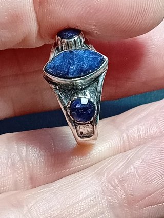 Anillo Plata Ley Zafiro Azul