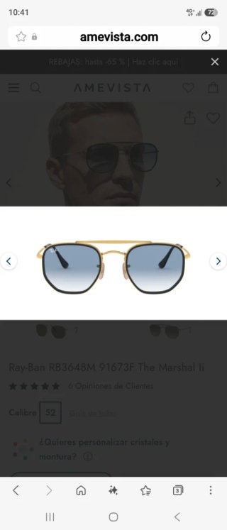 Gafas de sol Ray-Ban RB3648M Doradas.