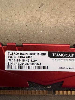 Memoria RAM T-FORCE Vulcan Z DDR4 16GB 2666MHz