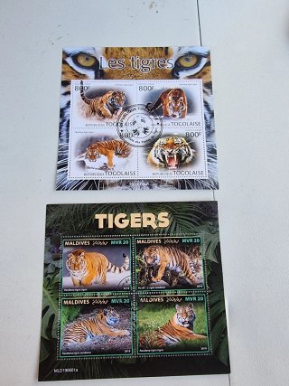 Sellos TEMÁTICA TIGRES FAUNA SALVAJE HB