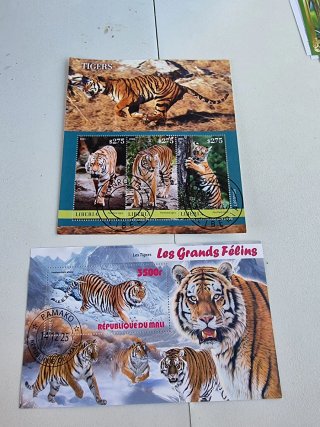 Sellos TEMÁTICA TIGRES FAUNA SALVAJE HB