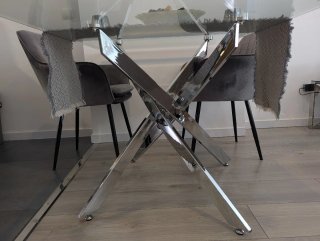Mesa de comedor de cristal
