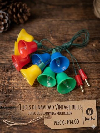 Luces Navidad Vintage Campanitas