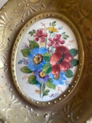 Miniatura ceramica dipinta a mano con cornice