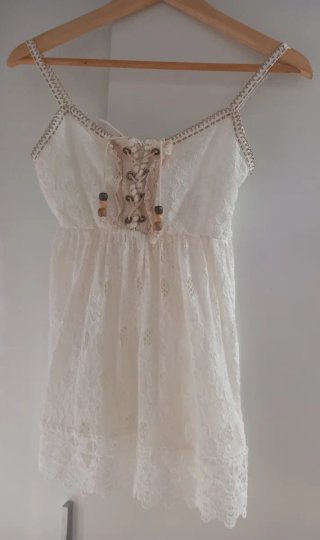 Top encaje blanco con cordones